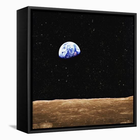 Earth-null-Framed Stretched Canvas