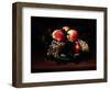 Earthenware Cup with Peaches, Grapes and Bees-null-Framed Giclee Print