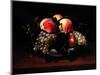 Earthenware Cup with Peaches, Grapes and Bees-null-Mounted Giclee Print