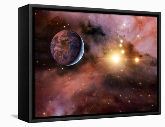 Earthlike Alien Planet, Artwork-Detlev Van Ravenswaay-Framed Stretched Canvas