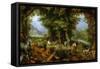 Earthly Paradise, 1607-1608-Jan Brueghel the Elder-Framed Stretched Canvas