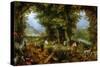 Earthly Paradise, 1607-1608-Jan Brueghel the Elder-Stretched Canvas
