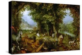 Earthly Paradise, 1607-1608-Jan Brueghel the Elder-Stretched Canvas