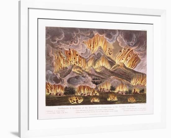 Earthquake and Eruption of the Mountain Asama-Yama in the Province of Sinano, 1822-Joseph Constantine Stadler-Framed Giclee Print