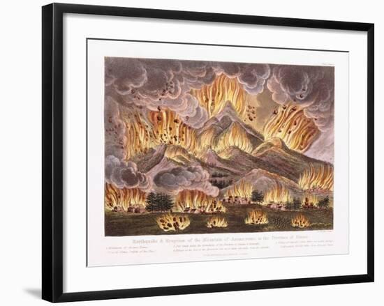 Earthquake and Eruption of the Mountain Asama-Yama in the Province of Sinano, 1822-Joseph Constantine Stadler-Framed Giclee Print