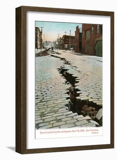 Earthquake Cracked Street-null-Framed Art Print