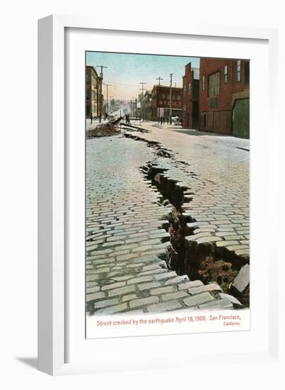 Earthquake Cracked Street-null-Framed Art Print