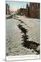 Earthquake Cracked Street-null-Mounted Art Print