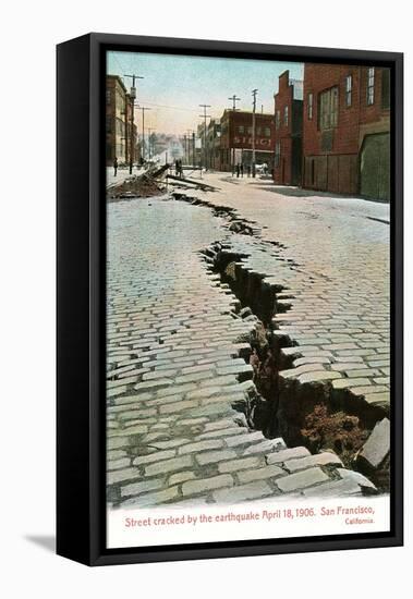 Earthquake Cracked Street-null-Framed Stretched Canvas