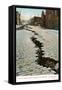 Earthquake Cracked Street-null-Framed Stretched Canvas