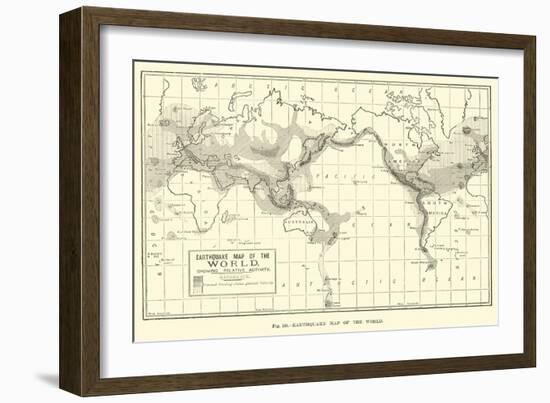 Earthquake Map of the World-null-Framed Giclee Print