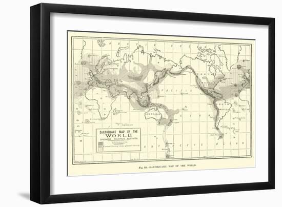 Earthquake Map of the World-null-Framed Giclee Print