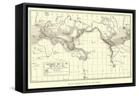 Earthquake Map of the World-null-Framed Stretched Canvas