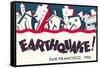 Earthquake Poster, San Francisco, California-null-Framed Stretched Canvas