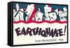Earthquake Poster, San Francisco, California-null-Framed Stretched Canvas