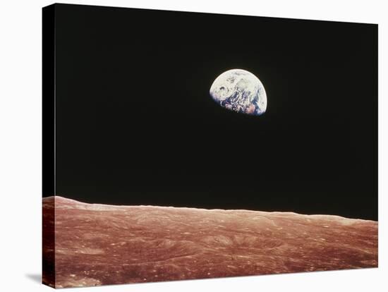 Earthrise As Seen From Above Surface of the Moon-null-Stretched Canvas