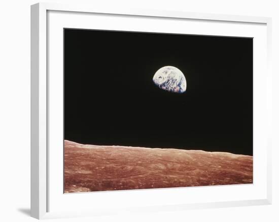 Earthrise As Seen From Above Surface of the Moon-null-Framed Photographic Print