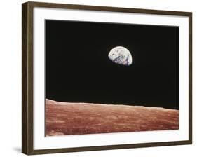 Earthrise As Seen From Above Surface of the Moon-null-Framed Photographic Print