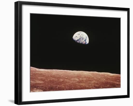 Earthrise As Seen From Above Surface of the Moon-null-Framed Photographic Print