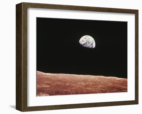 Earthrise As Seen From Above Surface of the Moon-null-Framed Photographic Print