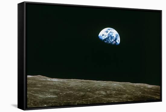 Earthrise Over Moon, Apollo 8-null-Framed Stretched Canvas