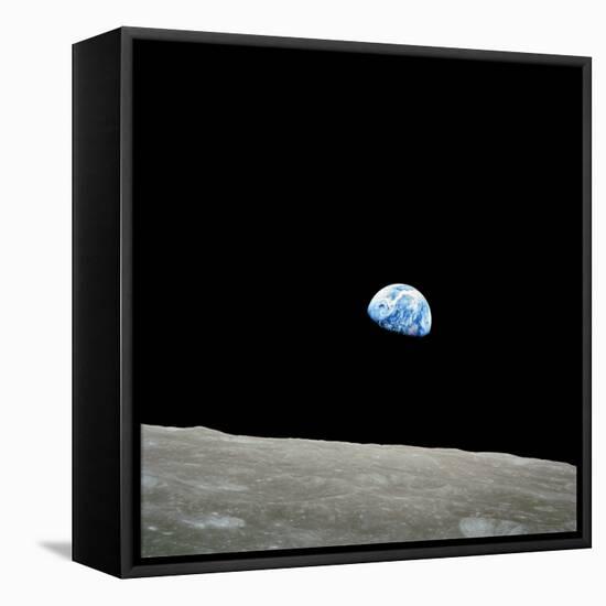 Earthrise Over Moon, Apollo 8-null-Framed Stretched Canvas