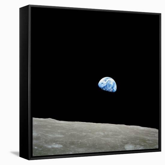 Earthrise Over Moon, Apollo 8-null-Framed Stretched Canvas