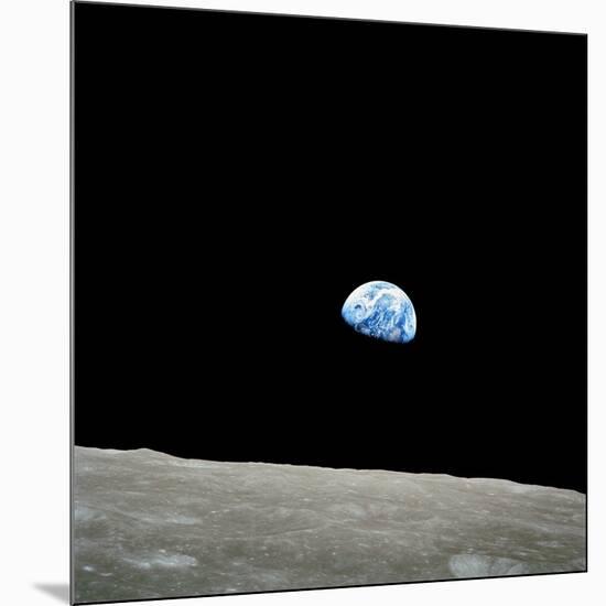 Earthrise Over Moon, Apollo 8-null-Mounted Photographic Print