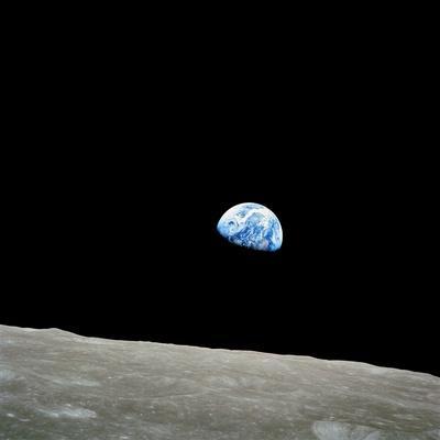 NASA EARTHRISE ABOVE MOON HORIZON APOLLO 8 8x10 SILVER HALIDE PHOTO PRINT 