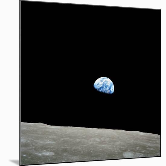 Earthrise Over Moon, Apollo 8-null-Mounted Photographic Print