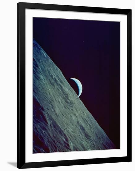 Earthrise over the Moon Taken by the Apollo 17 Crew-null-Framed Photographic Print