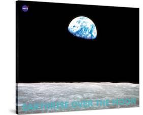 Earthrise over the Moon-null-Stretched Canvas