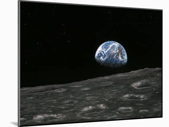 Earthrise Photograph, Artwork-Richard Bizley-Mounted Photographic Print