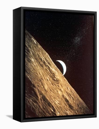 Earthrise Seen from Surface of the Moon, Apollo Mission, 1969-null-Framed Stretched Canvas
