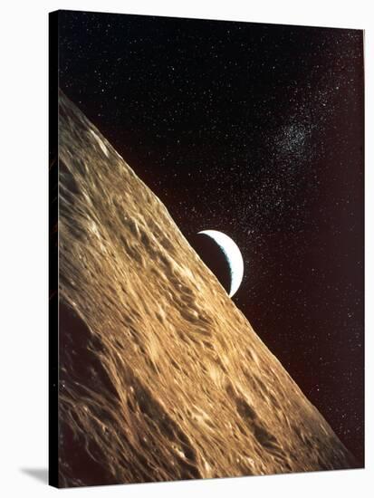 Earthrise Seen from Surface of the Moon, Apollo Mission, 1969-null-Stretched Canvas