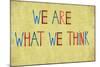 Earthy Background And Design Element Depicting The Words "We Are What We Think"-nagib-Mounted Art Print