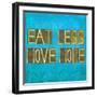 Earthy Background Image And Design Element Depicting The Words "Eat Less, Move More"-nagib-Framed Art Print