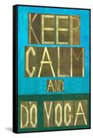 Earthy Background Image and Design Element Depicting the Words Keep Calm and Do Yoga-nagib-Framed Stretched Canvas