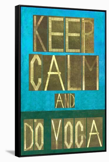 Earthy Background Image and Design Element Depicting the Words Keep Calm and Do Yoga-nagib-Framed Stretched Canvas