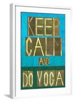 Earthy Background Image and Design Element Depicting the Words Keep Calm and Do Yoga-nagib-Framed Art Print