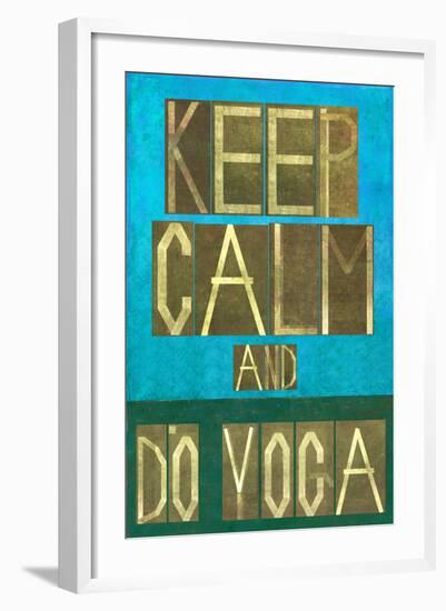 Earthy Background Image and Design Element Depicting the Words Keep Calm and Do Yoga-nagib-Framed Art Print