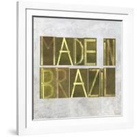 Earthy Background Image And Design Element Depicting The Words "Made In Brazil"-nagib-Framed Art Print