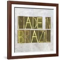 Earthy Background Image And Design Element Depicting The Words "Made In Brazil"-nagib-Framed Art Print