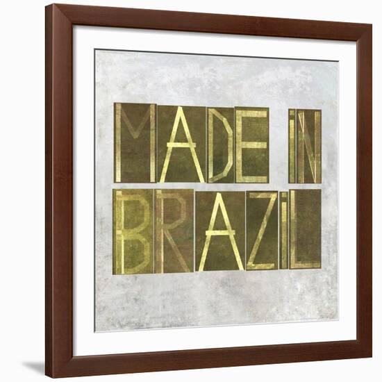 Earthy Background Image And Design Element Depicting The Words "Made In Brazil"-nagib-Framed Art Print