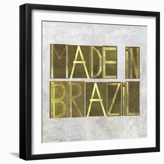 Earthy Background Image And Design Element Depicting The Words "Made In Brazil"-nagib-Framed Art Print