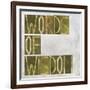 Earthy Background Image And Design Element Depicting The Words "Words Of Wisdom"-nagib-Framed Art Print