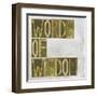 Earthy Background Image And Design Element Depicting The Words "Words Of Wisdom"-nagib-Framed Art Print