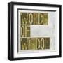 Earthy Background Image And Design Element Depicting The Words "Words Of Wisdom"-nagib-Framed Art Print