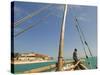 East Africa, Tanzania, Sailing an Arab Dhow in Zanzibar-Paul Harris-Stretched Canvas