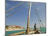 East Africa, Tanzania, Sailing an Arab Dhow in Zanzibar-Paul Harris-Mounted Photographic Print